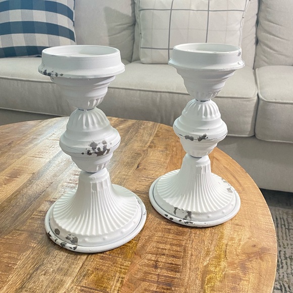 Other - Distressed Metal Candle Holders